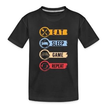 Manger du sommeil Jeu Répéter le jeu Cadeau du joueur - T-shirt bio Premium Enfant - noir - Devant