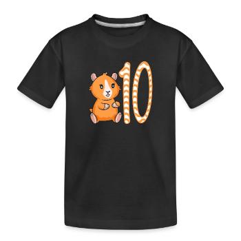 10 Geburtstag Meerschweinchen Mädchen 10 Jahre alt - Kinder Premium Bio T-Shirt - Schwarz - Vorne