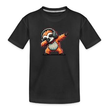 Dabbing Sloth - Kids' Premium Organic T-Shirt - black - Front