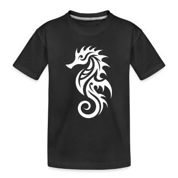 Déguisement d’hippocampe de tatouage - T-shirt bio Premium Enfant - noir - Devant