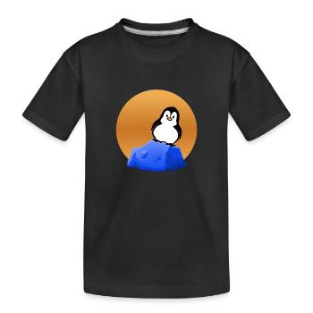 Pinguin auf dem Eisberg - Penguin on the - Kinder Premium Bio T-Shirt - Schwarz - Vorne