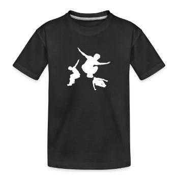 Parkour freerunning backflip silhouette acrobatie - T-shirt bio Premium Enfant - noir - Devant