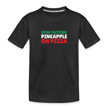 Italien Pizzas Italienisch keine Ananas auf Pizza - Kinder Premium Bio T-Shirt - Schwarz - Vorne