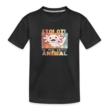 Axolotl Is My Spirit Animal - süße Axolotl vintage - Kinder Premium Bio T-Shirt - Schwarz - Vorne