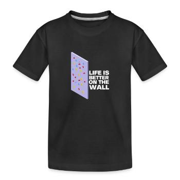 Wall Climbing Rock Climbing - Kids' Premium Organic T-Shirt - black - Front