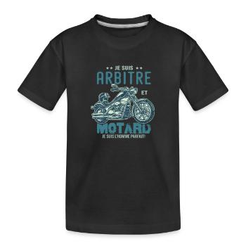 motard le meilleur arbitre le meilleur - T-shirt bio Premium Enfant - noir - Devant