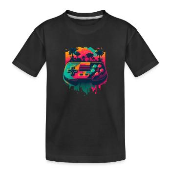 Retro Konsole - Kinder Premium Bio T-Shirt - Schwarz - Vorne