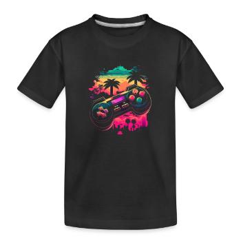 Retro Konsole - Kinder Premium Bio T-Shirt - Schwarz - Vorne
