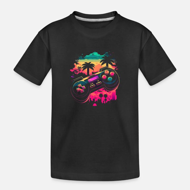 Console rétro - T-shirt bio Premium Enfant - noir
