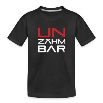 UNZÄHMBAR weiß-rot - Kinder Premium Bio T-Shirt - Schwarz - Vorne