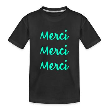 MERCI. MERCI MAÎTRESSE. CADEAU MAÎTRESSE. VACANCES - T-shirt bio Premium Enfant - noir - Devant