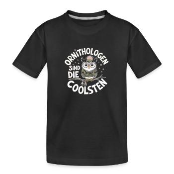 Ornithologen sind die Coolsten lustige Eule - Kinder Premium Bio T-Shirt - Schwarz - Vorne