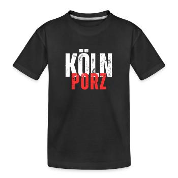 Porz white red - Kids' Premium Organic T-Shirt - black - Front