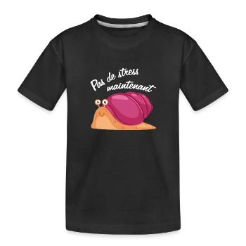 Pas de stress, un escargot qui dort. - T-shirt bio Premium Enfant - noir - Devant