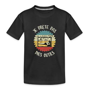 je prête pas mes outils - T-shirt bio Premium Enfant - noir - Devant