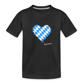 Bayern, Herz, Bavaria, Love, Oberbayern - Kinder Premium Bio T-Shirt - Schwarz - Vorne