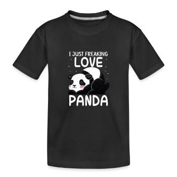 I Just Freaking Love Panda - Gift Idea - Kids' Premium Organic T-Shirt - black - Front