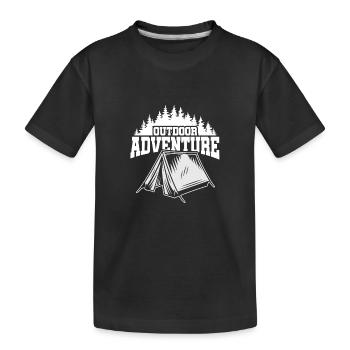 Tente Caming Outdoor Adventure - Idée cadeau - T-shirt bio Premium Enfant - noir - Devant