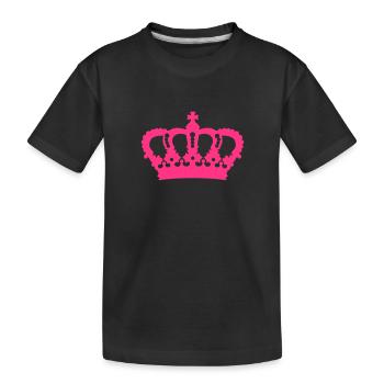 Crown King Queen Prinz Princess Royal pink - Kids' Premium Organic T-Shirt - black - Front