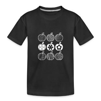 Motif Pomme (Blanc) - T-shirt bio Premium Enfant - noir - Devant