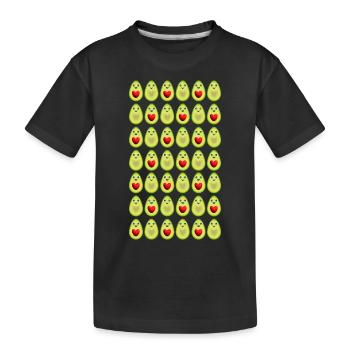 Herz Avocados mit vielen Herzen. - Kinder Premium Bio T-Shirt - Schwarz - Vorne