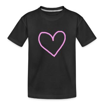 Rosa Herz Geschenkidee pink - Kinder Premium Bio T-Shirt - Schwarz - Vorne