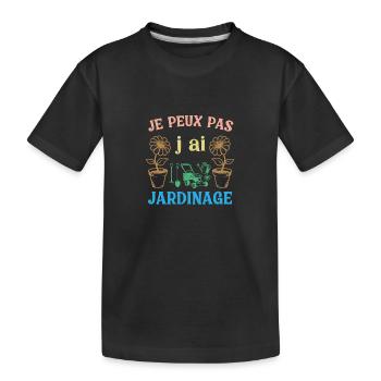 Ich kann nicht, ich habe Gartenarbeit - Kinder Premium Bio T-Shirt - Schwarz - Vorne