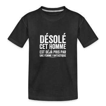 Sorry, dieser Mann ist schon vergeben - Kinder Premium Bio T-Shirt - Schwarz - Vorne