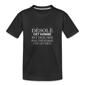 Sorry, dieser Mann ist schon vergeben - Kinder Premium Bio T-Shirt - Schwarz - Vorne