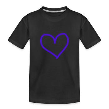 Coeur violet violet idée cadeau - T-shirt bio Premium Enfant - noir - Devant