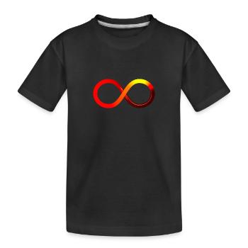 Infinite Infinity Symbol Red Orange Yellow - Kids' Premium Organic T-Shirt - black - Front