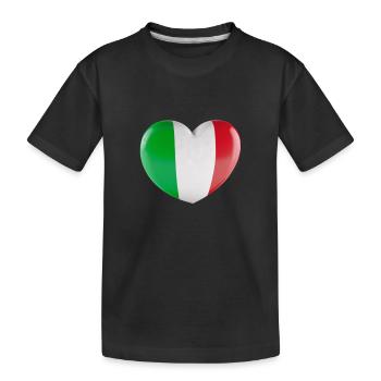 Italien Geschenkidee italienische Flagge - Kinder Premium Bio T-Shirt - Schwarz - Vorne