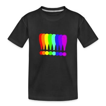 Ausrufezeichen bunt Geschenkidee Regenbogenfarben - Kinder Premium Bio T-Shirt - Schwarz - Vorne