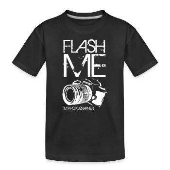Flash Me I am Photographer - Kinder Premium Bio T-Shirt - Schwarz - Vorne