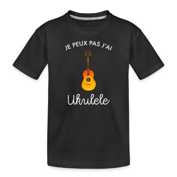 Je Peux Pas J'ai Ukulele Joueur De Ukulélé - T-shirt bio Premium Enfant - noir - Devant