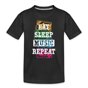 Manger Dormir Musique Répéter - T-shirt bio Premium Enfant - noir - Devant