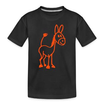 Little Donkey - Kids' Premium Organic T-Shirt - black - Front