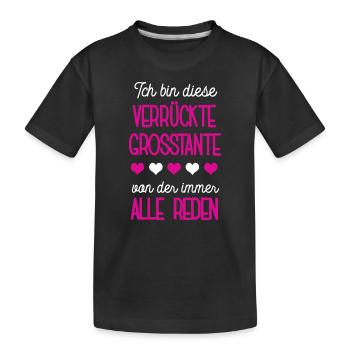 Grosstante Tanten Spruch Großtante Schwester - Kinder Premium Bio T-Shirt - Schwarz - Vorne