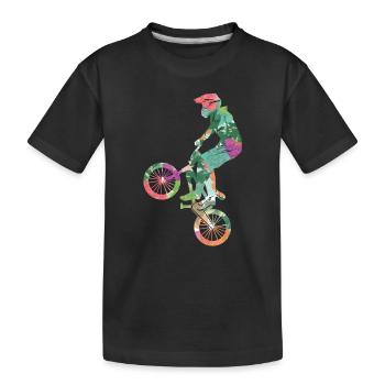 Bike Stunt Tricks Cyclist BMX - Kids' Premium Organic T-Shirt - black - Front