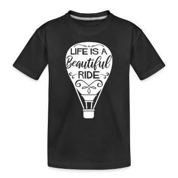 Heißluftballon Sprüche | Luftfahrt Hobby Geschenk - Kinder Premium Bio T-Shirt - Schwarz - Vorne