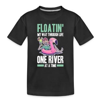 Rafting - Kinder Premium Bio T-Shirt - Schwarz - Vorne