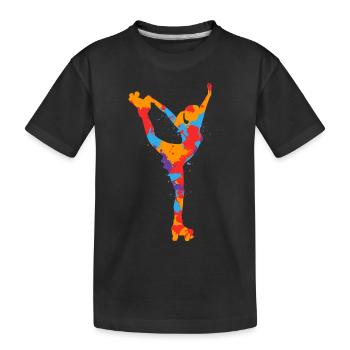 Rollschuhe Bunt Roller Skates Mädchen Rollschuh - Kinder Premium Bio T-Shirt - Schwarz - Vorne