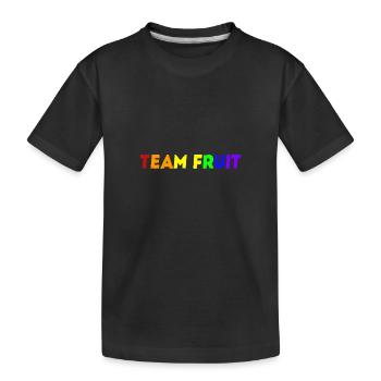 Team Fruit Geschenkidee vegan Frutarier Früchte - Kinder Premium Bio T-Shirt - Schwarz - Vorne