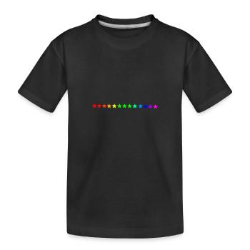 Stars rainbow colorful gift idea - Kids' Premium Organic T-Shirt - black - Front