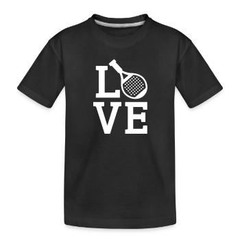 Padel Love Design Padel Tennis Player - Kids' Premium Organic T-Shirt - black - Front