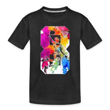 8E ANNIVERSAIRE BASKET-BALL NUMÉRO 8 - T-shirt bio Premium Enfant - noir - Devant