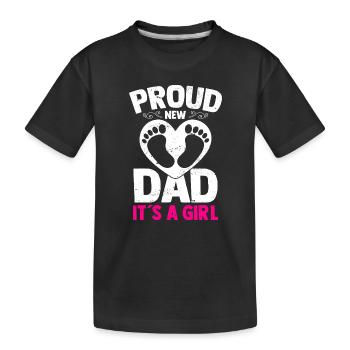 Stolzer neuer Vater Es ist ein Mädchen Baby Geschlecht Reveal Pink - Kinder Premium Bio T-Shirt - Schwarz - Vorne