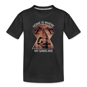 Carpenter, carpenter, carpenter, carpenter, craftsman, wood - Kids' Premium Organic T-Shirt - black - Front