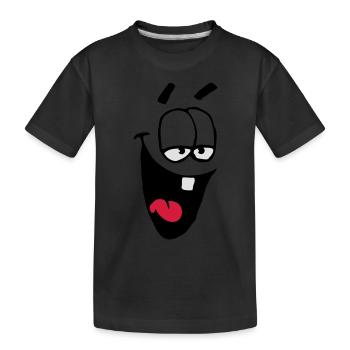 Rire Visage comique Schadenfreude Rire - T-shirt bio Premium Enfant - noir - Devant