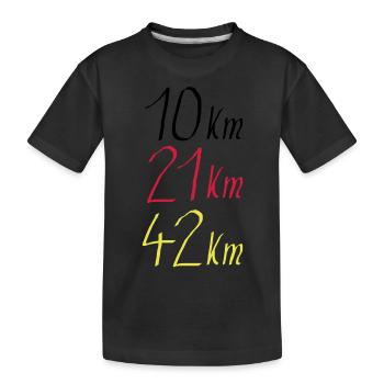 Running distance 10km 21km 42km Germany - Kids' Premium Organic T-Shirt - black - Front